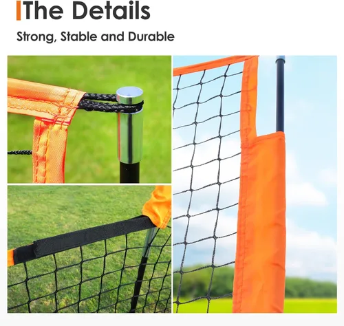Miniatura 4 de Pantalla de béisbol en L para jaula de bateo, accesorio de pelota de entrenamiento ligero, protección de jarra de 7 x 7 pies, red protectora de red