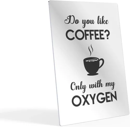 Miniatura 2 de HB Art Design Arte de pared con texto en inglés "Do You Like Coffee Only With My Oxygen" ("Do You Like Coffee Only With My Oxygen") con cita y taza