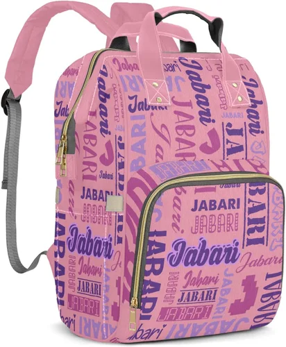 Miniatura 14 de Bolsas de bebé con nombre personalizado, mochila de nylon personalizada para bebé niño mamá, gran capacidad, impermeable, multifuncional, correas