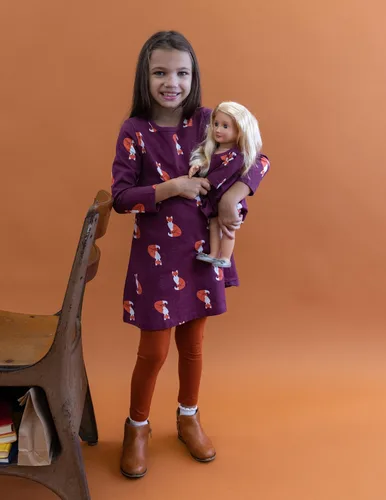 Miniatura 21 de Leveret - Conjunto de vestidos a juego para niña y para muñeca, 100% algodón, gran variedad de estilos, (tallas de 2 a 14 años)