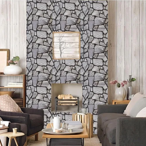 Miniatura 3 de Paneles de pared 3D de piedra sintética para despegar y pegar, 10 piezas autoadhesivas e impermeables, paneles de pared decorativos texturizados