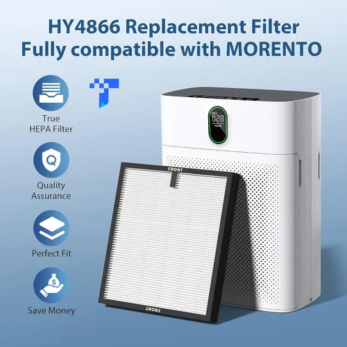 Miniatura 2 de CHIVALZ Paquete de 4 filtros de repuesto HY4866 True HEPA compatibles con el purificador de aire MORENTO HY4866, el purificador de aire WESTHEY