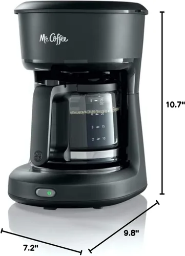 Miniatura 8 de Mr. Coffee® Mini cafetera con interruptor de infusión de 5 tazas, color negro