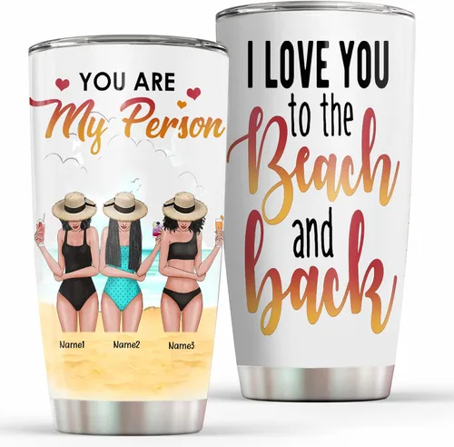 Miniatura 10 de Vaso personalizado con texto en inglés "Some Girls Are Just Born With The Beach", regalo para mejores amigas, hermanas, mejores amigas de una mujer