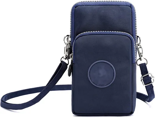 Miniatura 2 de ZGMYC Bolsa de 3 capas para teléfono celular, bolso de pulsera impermeable deportivo para el hombro, cartera
