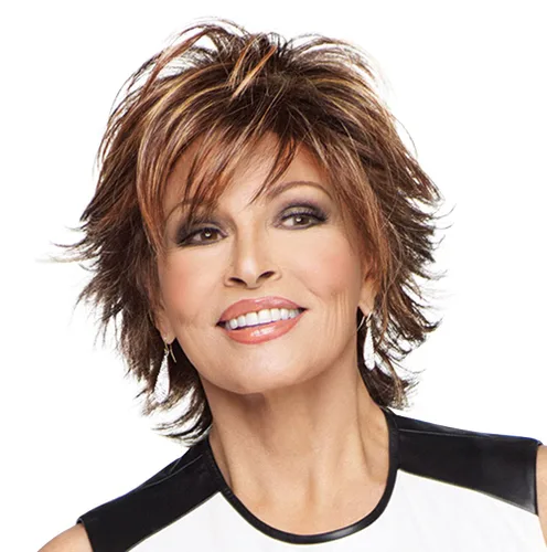 Miniatura 5 de Raquel Welch 14 pulgadas con parte superior ondulada de 14 pulgadas, pelo en la parte superior de la cabeza, solo la parte superior, no es una