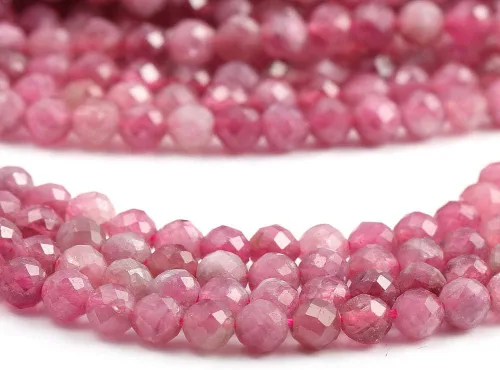 Miniatura 7 de Cuentas de piedra natural de turmalina rosa, cuentas sueltas facetadas para hacer joyas, collares, aretes, anillo, 1 hebra/paquete de 15 pulgadas
