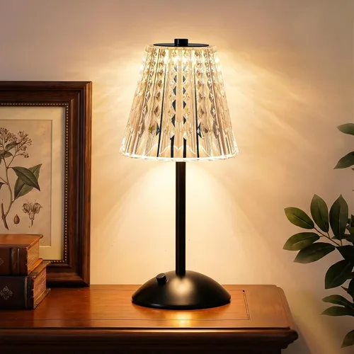 Miniatura 12 de Nusogon Lámpara de Mesa Táctil Inalámbrica, Lámpara de Escritorio Pequeña LED Recargable, 3 Colores Regulables Operada con Batería, Lámpara