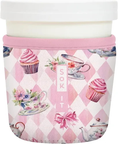 Miniatura 105 de Sok It IceCreamSok - Funda de neopreno aislada (flores abstractas, pintas de helado cónicas)