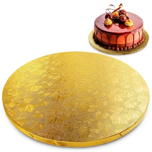 Miniatura 10 de Tambor de pastel de 12 pulgadas, tablero negro para pasteles de celebración listos para fotos, base de cartón redonda de 1/2 pulgada de grosor
