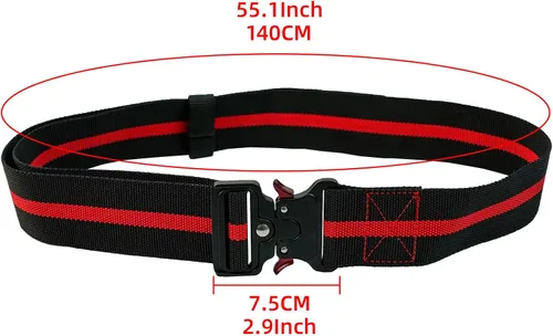 Miniatura 2 de MELOTOUGH Cinturón de nailon de 2 pulgadas con hebilla de metal resistente y liberación rápida para trabajo al aire libre, cinturón para hombre