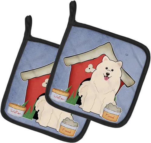 Miniatura 24 de Caroline's Treasures BB2894PTHD Dog House Collection Chow Chow Chow - Par de soportes para ollas, 7.5HX7.5W, multicolor 4-Azul