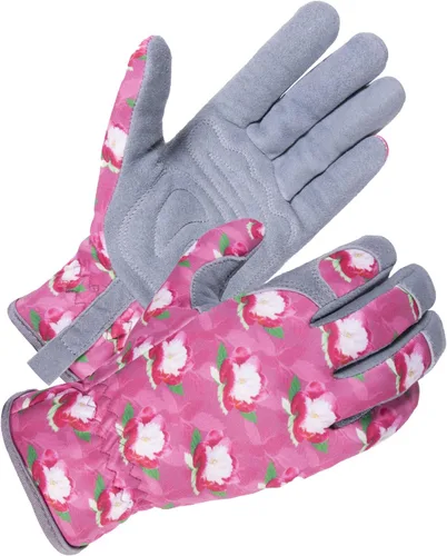 Miniatura 15 de SKYDEER Guantes de jardinería de piel de ciervo genuina para mujer, ultrasuaves y acolchados, ajuste cómodo para el trabajo (SD6611/M)