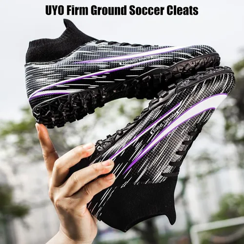 Miniatura 8 de Men's Soccer Shoes Football Cleats Indoor High-Tops Lace-Up Non-Slip Spikes Turf Boots
