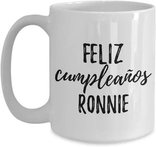 Miniatura 9 de Feliz Cumpleanos Ronnie Mug Spanish Happy Birthday Personalized Name Gift Coffee Tea Cup 11 oz