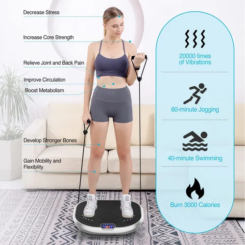 Miniatura 7 de AXV Vibration Plate Exercise Machine Whole Body Workout Power Vibrate Fitness Platform Vibrating Machine Exercise Board for Weight Loss Shaping