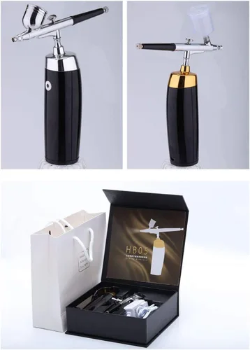 I.E.E. - Juego de aerógrafo de maquillaje portátil recargable con mini compresor de aire, vaso de tinta, bolígrafo en aerosol para tatuaje, arte de