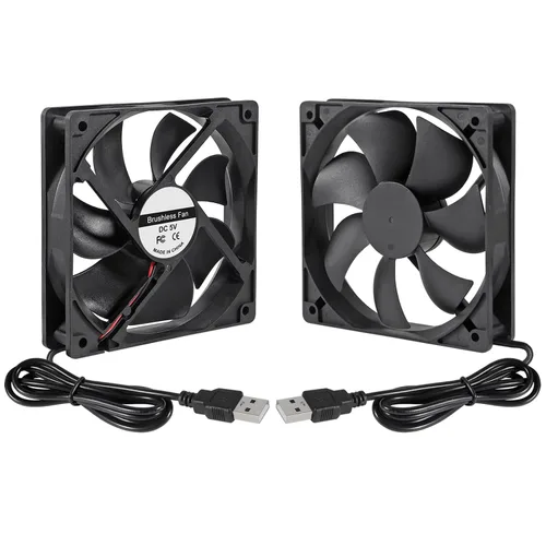Miniatura 7 de ACEIRMC Ventilador de refrigeración sin escobillas USB de 4.724 in x 0.984 in CC 5 V, ventilador de refrigeración silencioso 12025 mini ventilador