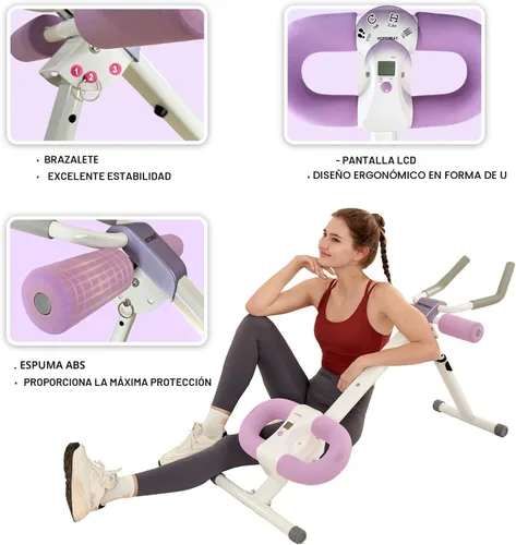 Miniatura 5 de Equipo de entrenamiento abdominal, entrenador de abdominales ajustable para gimnasio en casa, máquina de ejercicios abdominales plegable, máquina
