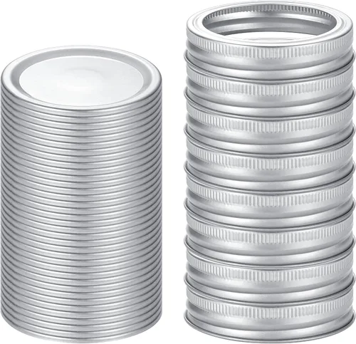 Miniatura 7 de Tapas para conservas Ball Kerr con anillos - Tapas y anillos divididos, material de grado alimenticio, 100% ajuste y hermético para frascos de boca