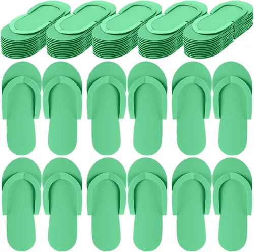 Miniatura 13 de JenPen 60 Pairs Disposable Pedicure Slippers Foam Spa Pedi Flip Flops Bulk Foldable Sandals Shoes for Guest Women Men Salon Spa Hotel Shower Foot