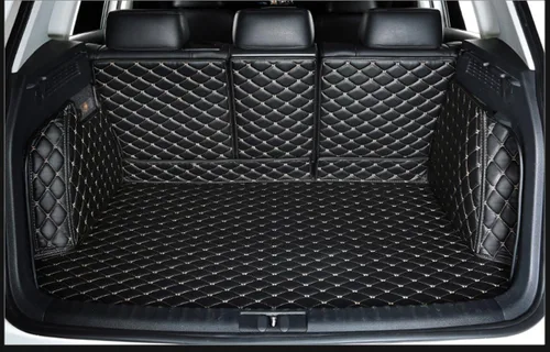 Miniatura 6 de Tapete de suelo personalizado para maletero de mascotas y perros, para Cadillac XT6, 8 piezas en total (6 asientos, negro)