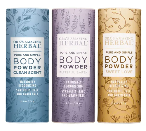 Miniatura 10 de Ora's Amazing Herbal Polvo Corporal Sin Talco para Mujeres, Polvo de Talco Sin Almidón de Maíz, Aroma Relajante de Conexión a Tierra, Aceites