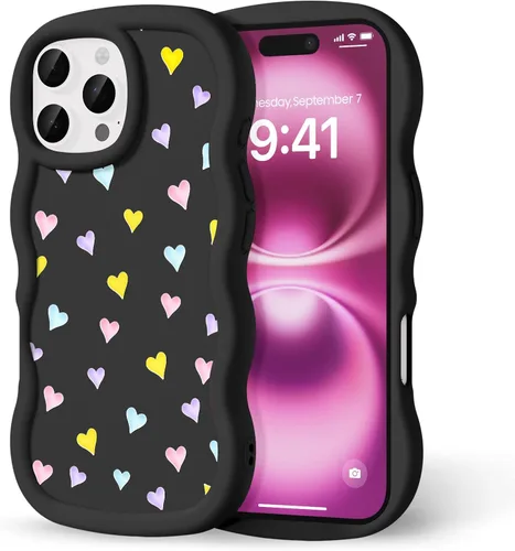 Miniatura 119 de Compatible con iPhone SE/8/7 Funda para Mujeres y Niñas, Marco Ondulado Rizado con Patrón Lindo, Estética Delgada Suave Silicona TPU Parachoques