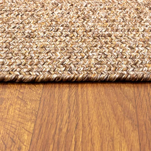 Miniatura 6 de Super Area Rugs Rustic Farmhouse Living - Alfombra trenzada reversible para interiores y exteriores, fabricada en Estados Unidos, color marrón