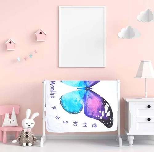 Miniatura 7 de Evovee Manta mensual para bebé, niña, niño, unisex, género, neurtal, mes, fotografía, telón de fondo, accesorios para recién nacidos, decoración