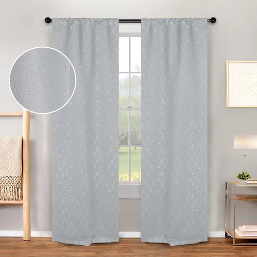 Miniatura 22 de BLUENILEMILLS Paneles de cortinas opacas para oscurecer la habitación con bolsillo para barra, cortinas perfectas para ventanas de cocina
