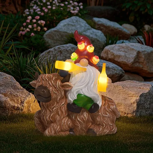 Miniatura 12 de DKJOCKY Regalos de gnomos para mujeres para Navidad, divertidos gnomos de jardín para decoración al aire libre para patio, gnomos con luces solares
