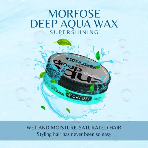 Miniatura 5 de Morfose Deep Aqua - Cera de gel para el cabello con 5 sujeciones flexibles brillantes y fuertes, gestiona los vuelos, trenzas y rizos, peinado