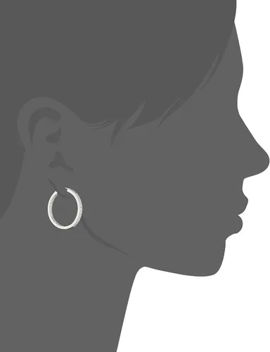Miniatura 6 de Tienda Collection Platinum or Gold Plated Sterling Silver Inside-Out Hoop Earrings made with Infinite Elements Zirconia
