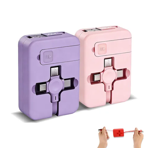 Miniatura 7 de Gartmost 6 unidades 3 en 1 retráctiles múltiples cargadores rápidos Cable a granel (3.28 pies) con USB C/Micro USB/L y soporte para teléfono
