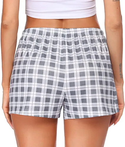 Miniatura 3 de Ekouaer - Pantalones cortos de pijama para mujer con bolsillos elásticos y tira elástica, para dormir, con cordón
