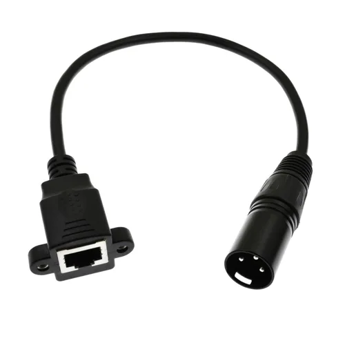 Miniatura 7 de Cable adaptador XLR de 3 pines a RJ45 hembra, conector XLR a RJ45 Ethernet, extensión CAT5 para la serie de controladores DMX-CON de 1.1 pies