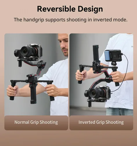 Miniatura 5 de SMALLRIG Mango Doble Empuñadura para Cardán DJI RS 4 /RS 4 Pro/RS 3 / RS 3 Pro/RS 2 / RSC 2, Empuñadura de Mango de Cardán con Rieles NATO, Zapata