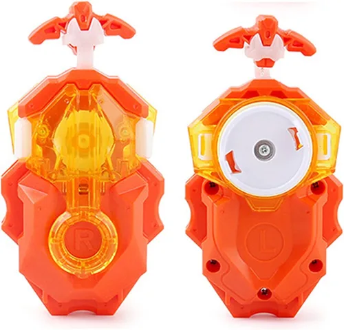 Miniatura 2 de DYT Battling Tops Burst B-184 Bey Launcher LR Left Right Spin DB Layer System, B-11 Grip Metal Fusion Starter String Strong Spinning Top Toys Naranja