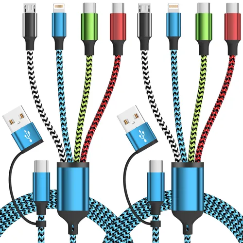 Miniatura 15 de Cable divisor USB C multi carga para múltiples dispositivos, cable de carga rápido 4 en 1, cable de carga de teléfono USB C trenzado con 4