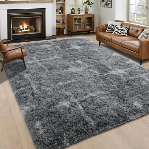 Miniatura 57 de Noahas - Alfombra suave y afelpada para habitación de niña y sala de estar, colorida, decoración para guardería, teñido anudado arcoíris, azul