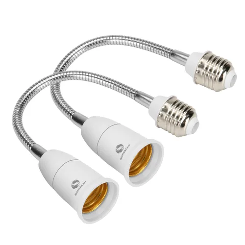 Miniatura 7 de RONG&LAN - Extensor de enchufe de luz E26/E27, 180 grados de flexión, adaptador extensor de enchufe, extensión ajustable E26/E27 a E26/E27