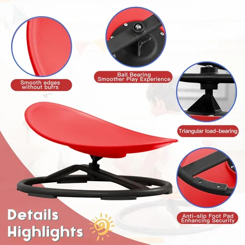 Miniatura 6 de BABAMU Juguetes sensoriales para niños con autismo, productos sensoriales para autismo, para sentarse y girar, juguetes para autismo, silla Rojo +