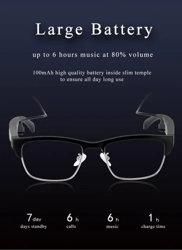 Miniatura 4 de Lentes de sol Bluetooth AI, nuevas gafas inalámbricas Bluetooth, lentes de audio inteligentes, lentes inteligentes de entretenimiento