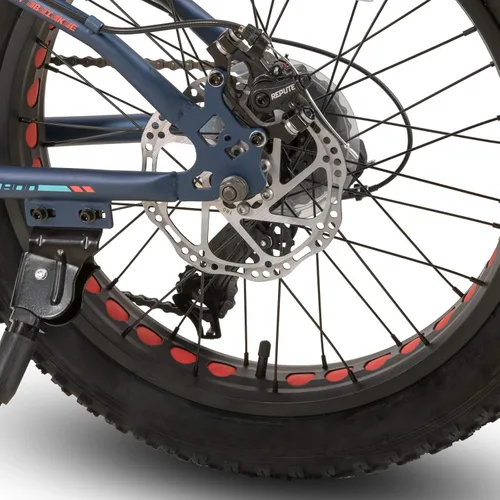 Miniatura 7 de Hiland - Bicicleta de montaña con neumáticos gruesos de 20 pulgadas para niños y niñas de 5 años en adelante, Shimano de 7 velocidades, freno de Azul