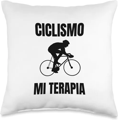 Miniatura 4 de Regalos Ciclismo de Ruta Mi Terapia Road Cycling Enthusiast Ciclismo de Ruta Throw Pillow, 18x18, Multicolor