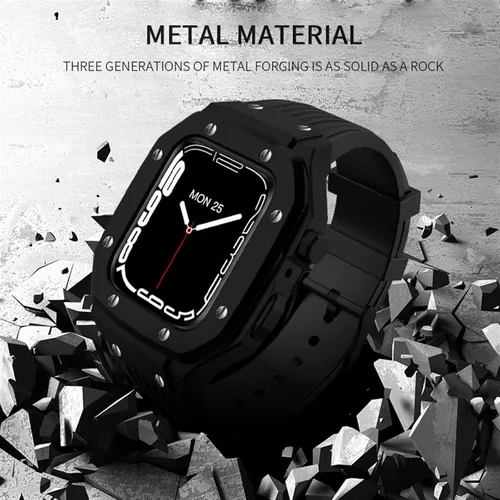 Miniatura 4 de Funda de aleación para Apple Watch Band Series 8, de 1.77 pulgadas, 1.65 pulgadas, 1.65 pulgadas, kit de modificación de marco de metal, accesorios