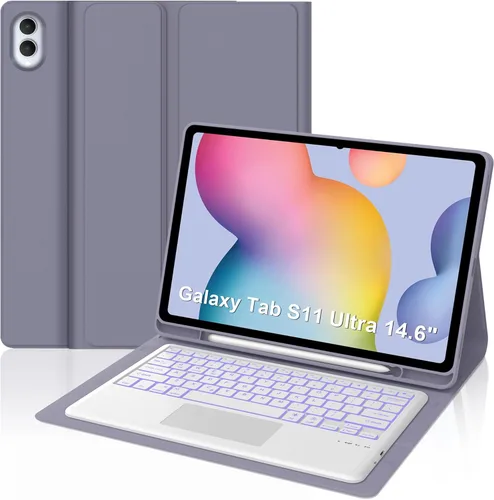 Miniatura 12 de for Samsung Galaxy Tab S11 Ultra 14.6 inch Keyboard Case, 7 Colors Backlit, Multi-Gesture Smart Touchpad, Detachable Bluetooth Wireless Trackpad