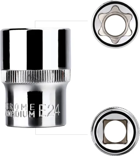 Miniatura 3 de Amazon Basics Juego de llaves Torx externas de 14 piezas, E4–E24, 1/4", 3/8", 1/2", con estuche de almacenamiento