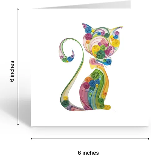 Miniatura 5 de Bonita tarjeta de gato, tarjeta de gatito de animal para el día de la madre, día del padre, feliz cumpleaños, condolencias conmemorativas